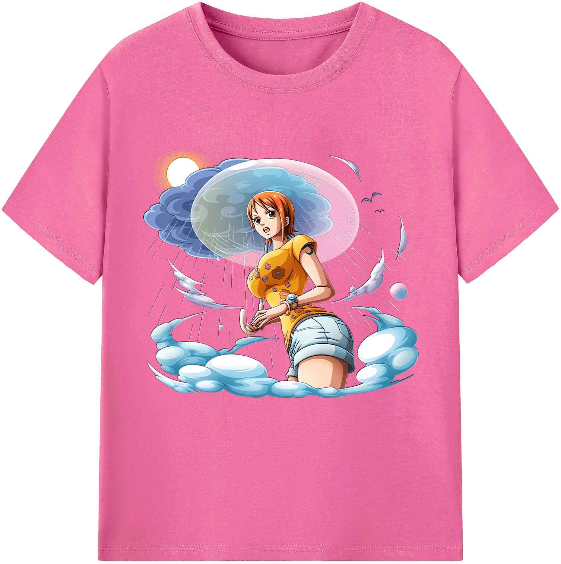 （画像用） ワンピース ナミ ONE PIECE Nami レディースカジュアルプリントTシャツ（綿100％）